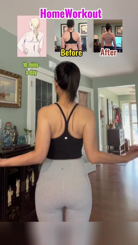 10minutes a day you achieve the beautiful back 😘😘 | Lhen Andaya | Posture Correction Exercises, Fitness Guide, The Smoothie Diet, Posture Correction, Gym Workout Tips, Back Exercises, Home Workout, Back Workout, Flat Belly Workout