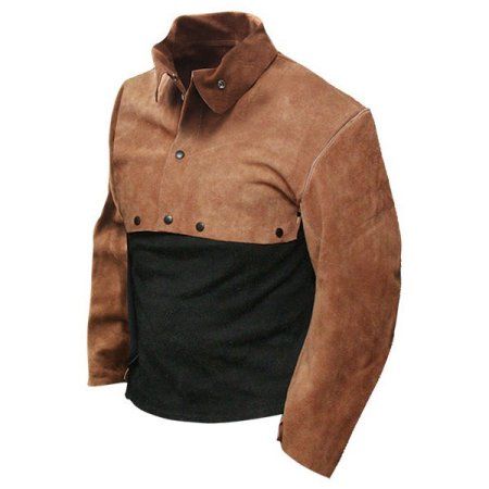 Bob Dale 60-1-202-X2L Welding Cape Sleeve Split Cowhide Brown, Size X2L (Pack of 10) Welding Shirts, Welding Jackets, Brown Bob, Pipe Welding, Arc Welding, Cape Sleeves, Garage Design, Apron, Work Wear