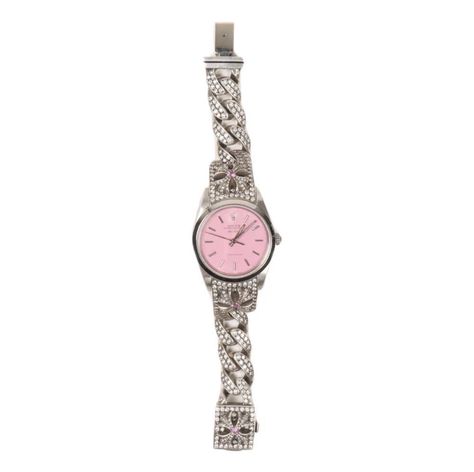 Pink Chrome Hearts, Rolex Pink, Liv Watches, Chrome Hearts Jewelry, Sparkle In Pink, Heart Watch, Pink Chrome, Pink Watch, Heart Clothes