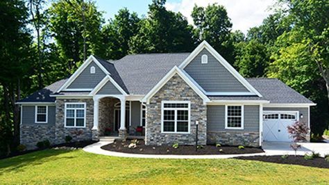 Home Plan HOMEPW75661 - 2449 Square Foot, 3 Bedroom 2 Bathroom + French Country Home with 3 Garage Bays | Homeplans.com 1890 House, Kitchens With Two Islands, Small Lake Houses, Brick Ideas, Bathroom French Country, Ranch House Plan, Lake House Plans, European House, Ranch House Plans