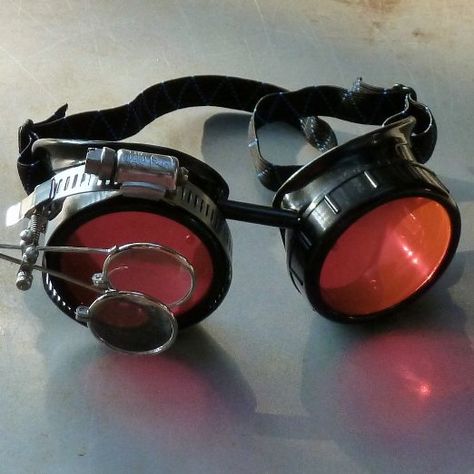 Red Steampunk Glasses, Red Goggles Aesthetic, Orange Goggles Aesthetic, Welding Goggles Aesthetic, Fantasy Goggles Design, Cool Goggles Aesthetic, Steampunk Goggles Aesthetic, Science Goggles Aesthetic, Steam Punk Glasses