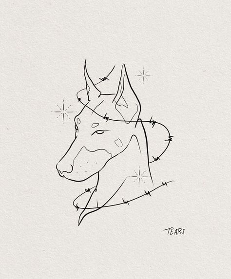 Doberman Drawing Easy, Doberman Outline Tattoo, Doberman Sketch, Doberman Drawing, Doberman Art, Cartoon Dog Drawing, Doberman Tattoo, Dog Caricature, Puppy Sketch