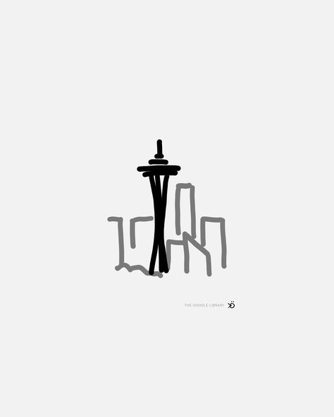 Space Needle Tattoo Simple, Greys Anatomy Doodles, Greys Anatomy Drawings Easy, Space Needle Drawing, Space Needle Tattoo, Greys Anatomy Tattoo, Anatomy Tattoo, Seattle Tattoo, Needle Tattoo