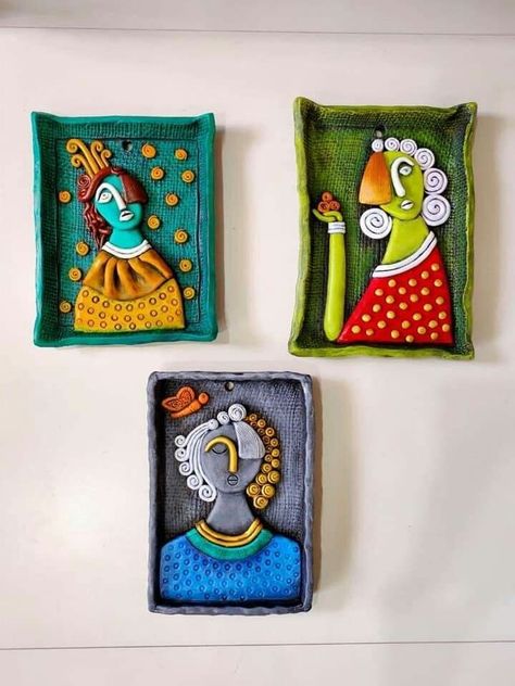 Sculpture Art Clay, 3d Quilling, Clay Wall Art, Ceramic Wall Art, Clay Wall, Art N Craft, Ceramics Pottery Art, Clay Art Projects, Art Clay