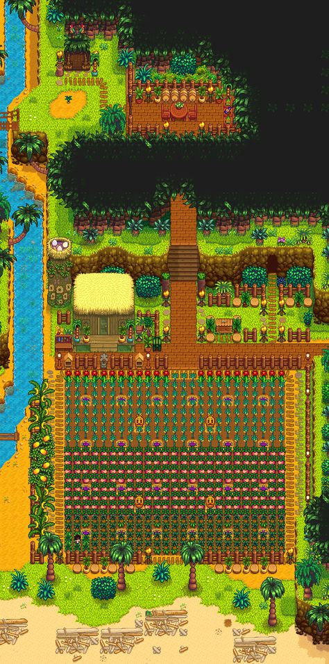 Cask Layout Stardew, Island Farm Stardew Valley, Stardew Basic Farm Layout, Stardew Valley Beehive Layout Ginger Island, Stardew Valley Pond Layout, Stardew Valley Farm Layout Junimo Hut, Obelisk Stardew Valley, Stardew Valley Jumino Hut, Stardew Valley Hilltop Farm Design