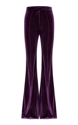 Women's Alex Perry Fall/winter 2021 Collection | Moda Operandi Purple Flare Pants, Velvet Flare Pants, Velvet Flares, Velvet Suit, Alex Perry, Velvet Collection, Velvet Blazer, Purple Velvet, The Purple