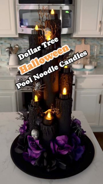 Laura Jeanne on Instagram: "Viral Halloween Pool Noodle Candles! 🕯️ This turned out better than expected and was fun and easy to make. Did I mention that it cost less than $10 to make?!! #halloweendecor #halloween2024 #Halloween #halloweenvibes #diycrafts #dollartreecrafts #foryoupageシ #spookyseason #fypviralシ" Candle Pool Noodles, Pool Noodle Halloween Candles, Diy Crafts For Halloween, Pool Noodle Candles, Halloween Crafts Diy Projects, Pool Noodle Halloween, Halloween Lanterns Diy, Halloween Candles Diy, Pool Candles