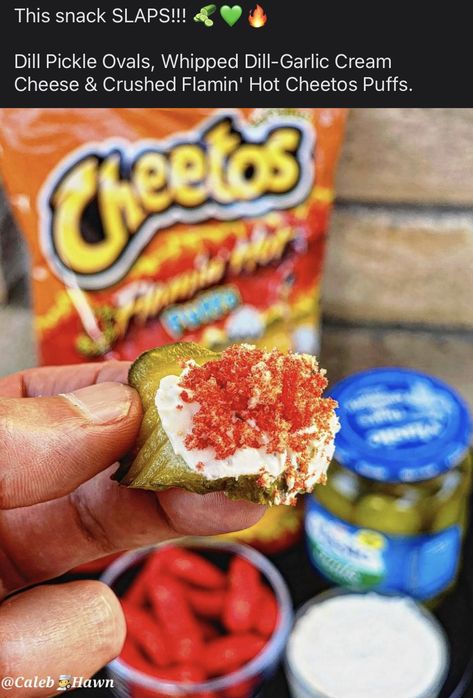 Hot Cheeto Recipes Snacks, Hot Cheetos Puffs, Cheetos Puffs, Hot Cheetos, Cream Cheese Recipes, Dill Pickle, Cheese Recipes, Food Inspiration, Appetizer Recipes