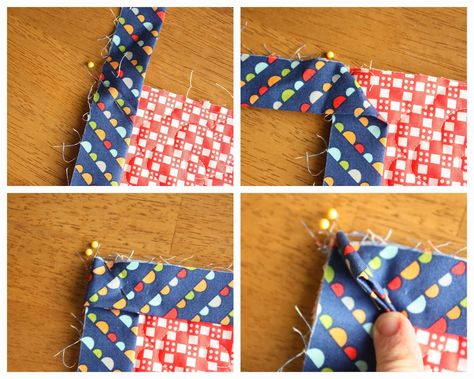 Easy DIY tutorial for binding a quilt. How to finish and bind a quilt. Binding A Quilt, Quilt Tools, Bind A Quilt, Quilt Easy, Quilt Binding Tutorial, Shirt Crafts, Quilt Corners, Sew Quilt, Sewing Quilts