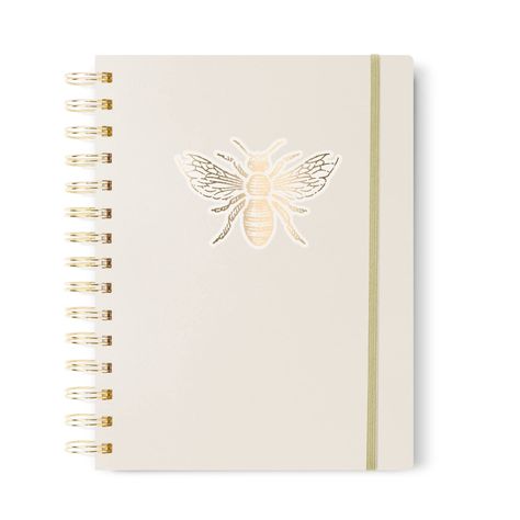 PRICES MAY VARY. One Gold Foil Bee Spiral Journal Size: 7x9 inch Large 100 Dot Grid sheets; 200 pages Gold Elastic Band Gold Spiral Ring Bound This Gold Foil Bee spiral notebook planner mockups is ideal for journaling, as a diary, school and office notes and much more. This spiral journal offer plenty of writing and journaling space over 100 7x9 inch sheets or 200 pages. For anyone who's looking to improve their life through journaling or looking for a creative outlet through journaling. Also in Office Notes, Grid Journal, Spiral Journal, Grid Journals, Dot Grid Journal, Journal Features, Ivory Background, Spiral Ring, Dot Grid