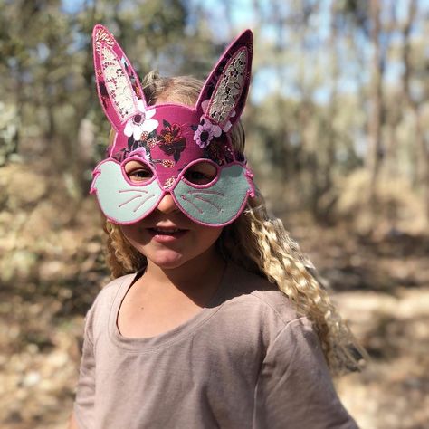 Aj collective on Instagram: “Lots of bunny masks ready for the market tomorrow! Just in time for Easter 🐣” Easter Masks For Kids, Bunny Mask Halloween, Bunny Masks Masquerade, Rabbit Head Mask, Easter Bunny Mask, Bunny Masks, Cloth Masks, Tale Dress, Bunny Mask