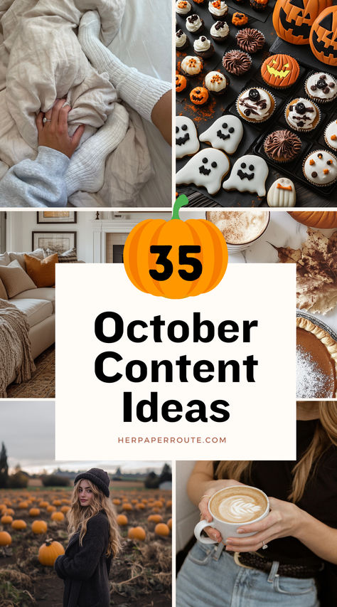 If you are a business owner or blogger who is stuck for what to post in October and you need some fresh content, this is the guide you need! October is packed with opportunities to create content that’s fun, festive, and totally engaging.

Whether you’re diving into Halloween headfirst or just enjoying the cozy vibes of fall, there’s something here for everyone. So grab your camera, your pumpkin spice latte, and get creating! October Content Ideas, Creator Economy, October Vibes, Chic Halloween Decor, Pumpkin Display, Cozy Fall Decor, Chic Halloween, Fall Inspiration, Create Content