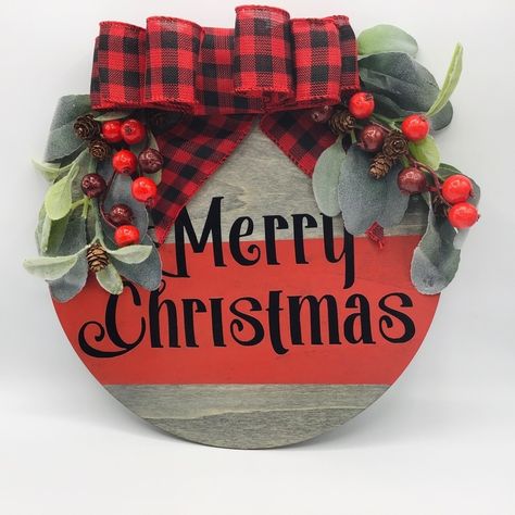 New Farmhouse Christmas Sign Wood Round Holiday Plaid Decor Pinecone Door Wall Brand New Farmhouse Christmas Holiday Decor Hand Crafted Round Wood Sign Merry Christmas Metal D-Ring Hanger Wall Door Buffalo Plaid Ribbon Lambs Ear Gooseberries Pinecones Perfect Hostess Gifts For The Holiday Season Farmhouse Style Gray Wash, Black, Red, Green, And Brown Colors Approximate Measurements: 12” Diameter Make Me An Offer Or Bundle For An Extra Discount! Mcrgrb1 Xmas Wreath Sign Wooden Handmade Restaurant New Farmhouse, Buffalo Plaid Ribbon, Perfect Hostess, Christmas Metal, Plaid Decor, Round Wood Sign, Faux Floral Arrangement, Hanger Wall, Holiday Plaid