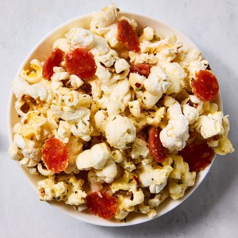 Pizza Popcorn Pepperoni Pizza Popcorn, Pizza Popcorn, Your Next Movie, Popcorn Recipe, Food Appetizers, Popcorn Recipes, Party Food Appetizers, Pepperoni Pizza, Movie Night