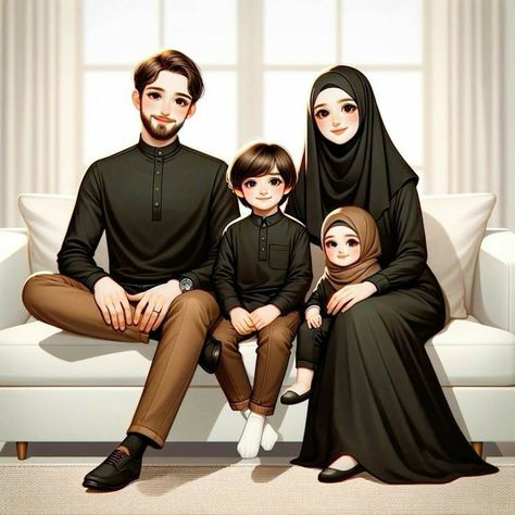 Family Picture Drawing, Instagram Hilight Ideas, Cute Pics For Dp, Muslimah Photography, Vario 160, Father Images, Beautiful Love Images, Muslim Family, Muslim Couple Photography