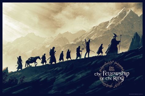 Fellowship Of The Ring Silhouette, Fellowship Silhouette, Matt Ferguson, Ideas Cuadros, Rings Tattoo, Lord Of The Rings Tattoo, The Fellowship Of The Ring, Lotr Art, Birthday Art