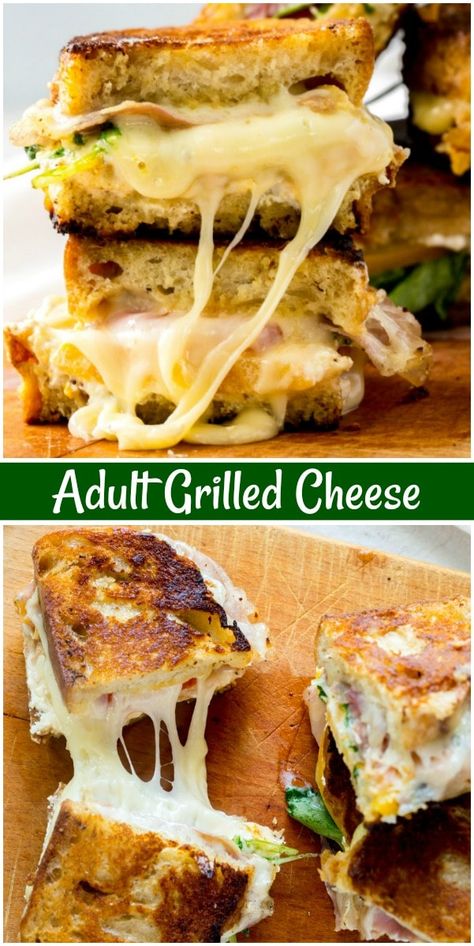 Sandwich Alternatives, Adult Grilled Cheese, Grilled Cheese Recipes Gourmet, Grilled Ham And Cheese, Gourmet Grilled Cheese, Grill Cheese Sandwich Recipes, Cheese Sandwich Recipes, Grilled Ham, Best Grilled Cheese