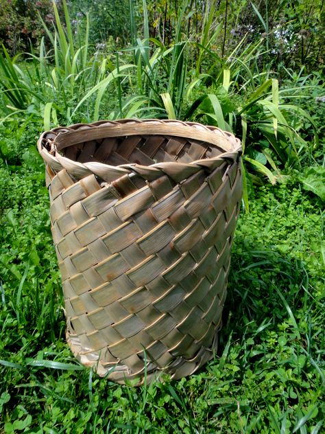 A basket I made from a single coconut palm leaf in the Caribbean. Palm Leaf Basket, Leaf Basket, Palm Leaf Baskets, English Project, Coconut Leaves, Cow Ghee, English Projects, Palm Tree Leaves, Coconut Palm