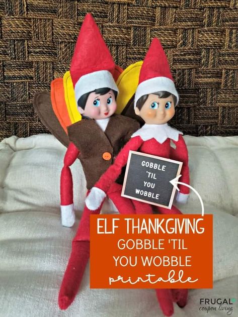 Elf on the Shelf Thanksgiving Idea with Elf Turkey Costume, Free Printable Gobble 'Til You Wobble Letter Board & Turkey Elf on the Shelf Face Mask. New Elf on a Shelf ideas daily plus free Elf on the Shelf printables. #FrugalCouponLiving #ElfontheShelf #ElfontheShelfIdeas #ElfIdeas #funnyelfideas #funnyelfontheshelf #elfprintables #freeelfprintables #printables #freeprintables #ElfonaShelf #ScoutElfIdeas #facemaks #letterboard #thanksgiving #thanksgivingidea #elfontheshelfthanksgivingidea Thanksgiving Elf On The Shelf Ideas, Letterboard Thanksgiving, Elf On The Shelf Thanksgiving, Elf On The Shelf Printables, Elf On A Shelf Ideas, Elf Printables, Thanksgiving Letter, Turkey Costume, Elf Shelf