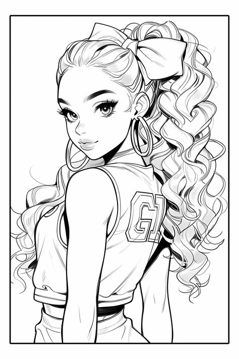 Aesthetic Coloring Pages, People Coloring Pages, Manga Coloring Book, Color Drawing Art, Adult Coloring Designs, Coloring Pages For Girls, Cartoon Coloring Pages, Cool Coloring Pages, Cute Easy Drawings