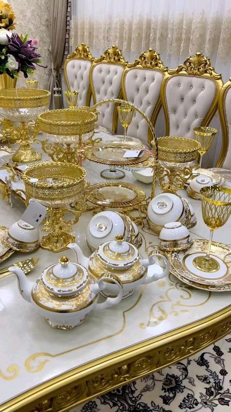 Dining Table Interior, Dinner Set Design, Castle House Design, Kitchen Decor Collections, Crockery Design, Fine Dinnerware, تصميم داخلي فاخر, تصميم للمنزل العصري, Luxury Tableware