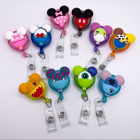 Disney Character Retractable Reel/Badge Holder With Clip About 60cm Retractable Size Limited Stocks!!! Brand New Super Nice In Actual!!! Disney Characters Available: Mickey Mouse-Sold Out Minnie Mouse Donald Duck Daisy Duck Sulley Monsters Inc Mike Monsters Inc Buzz Lightyear Toy Story Woody Toy Story Stitch Winnie The Pooh-Sold Out Perfect Gift Ideas For 2 Or More, Let Me Know So I Could Make A Bundle For You :) How To Make Badges, Disney Badge Reel, Mickey Badge Reel, Mickey Head Badge Reel, Cinderella Badge Reel, Sully Monsters Inc, Disney Retractable Lanyard, Badge Reels Diy, Mike From Monsters Inc