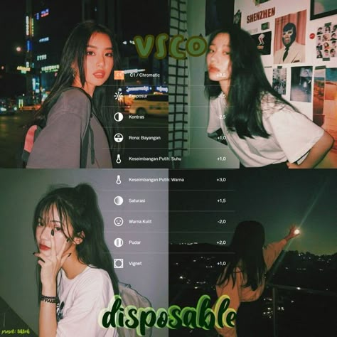 Cool Vsco Edits, Disposable Effect Vsco, Disposable Camera Aesthetic Vsco, Photo Edit Recipes, Vsco Photo Filters, Ig Vintage Filter, Disposable Photo Edit, Photo Filter Lightroom, Aesthetic Vsco Edits