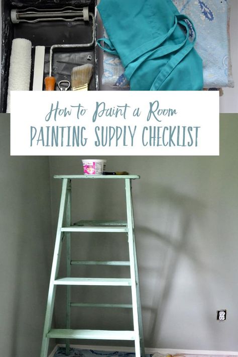 Wall Painting Tips| Easy techniques for how to paint walls along with a supply list. #painting #paintingtips #paintingroominterior #benjaminmoore #simplywhite #harbourbreezehome Supplies To Paint A Room, Supplies For Painting A Room, Supplies Needed To Paint A Room, Prep For Painting Walls, Checklist For Painting A Room, Paint Supplies List, Painting Checklist, Farmhouse Interior Paint & Paint Tools, Prepping Walls For Painting