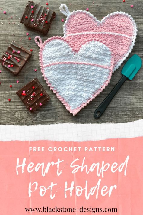 FREE Crochet Heart Patterns - Round-Up by Celtic Knot Crochet Crochet Heart Potholder Pattern, Free Heart Crochet Pattern, Crochet Zig Zag, Crochet Quotes, Crocheted Heart, Crochet Pot Holders Free Pattern, Crochet Valentine Patterns, Kitchen Crochet, Crochet Potholder Patterns