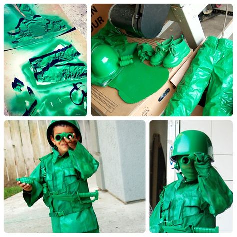 Disfraz casero de soldadito de Toy Story Army Men Costume, Army Halloween Costumes, Disfraz Toy Story, Dark Costumes, Halloween Costumes Kids Boys, Mickey Halloween Party, Toy Story Costumes, Halloween Jokes, Mickey Halloween