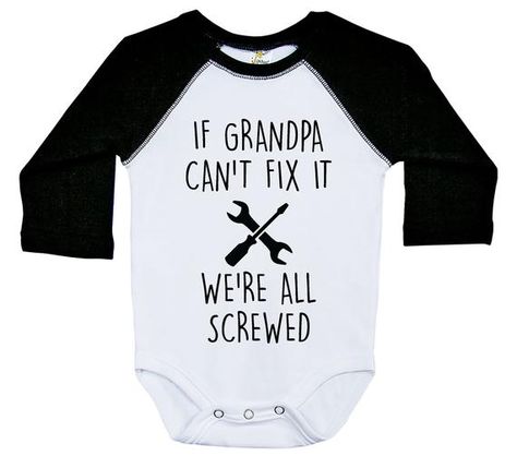 Grandpa Onesie, Onesie Station, Newborn Shirts, Goth Baby, Au Ideas, Grandpa Funny, Funny Onesies, Pop Pop