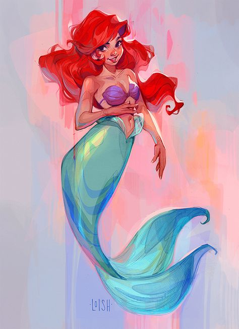 Mermaid Illustration, Disney Princess Art, Hans Christian, Princess Art, Mermaid Art, A Mermaid, Disney Fan Art, Disney Drawings, Cute Disney