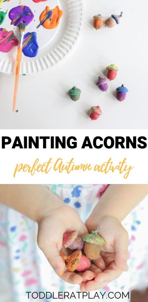 painting acorns activity - Toddler at Play Painting Acorns, Acorn Painting, Autumn Activity, Preschool Activities Toddler, Autumn Activities For Kids, Outdoor Activities For Kids, Easy Activities, Fall Crafts For Kids, Homeschool Activities