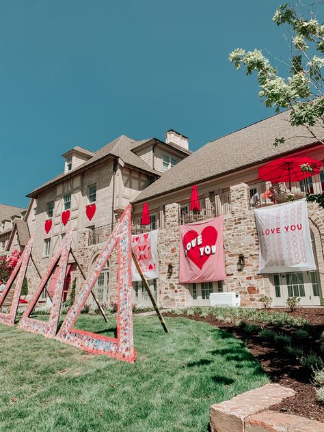 Bid Day Love Theme, Heart Bid Day Theme, Love Bid Day Theme, Bid Day Decorations, Unique Bid Day Themes, Tri Delta Bid Day, Valentines Theme Party, Rush Themes, Recruitment Themes