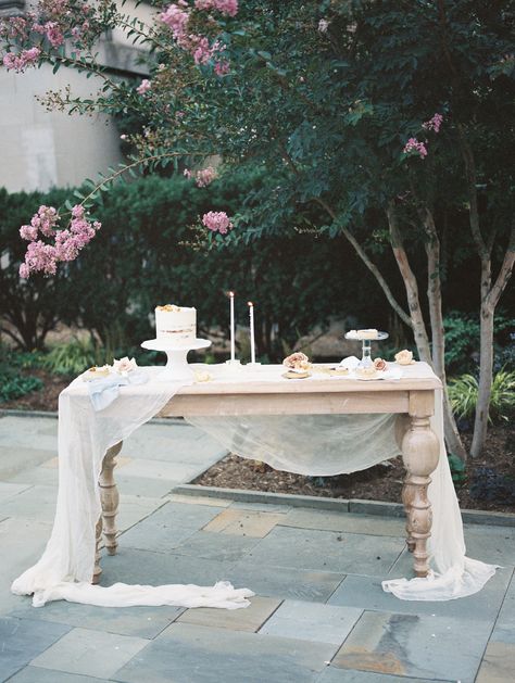 Luxury Wedding Cake Table Styling || Rentals: White Glove Rentals. Workshop: Jeremy Chou Photography. Photography: Katrina Kim Photography. Creative Direction: East Made Events. Flowers: Sophie Felts of Blossom + Vine. Ribbon: Frou Frou Chic. Venue: National Cathedral School. As Seen In: Style Me Pretty. National Cathedral, Diy Events, Rustic Table Runners, Dining Table Accessories, Luxury Wedding Cake, Wedding Cake Table, Farm Tables, Elegant Table Settings, Frou Frou