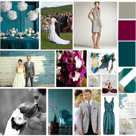 Burgandy & Teal Wedding Party Burgundy And Silver Wedding, Dark Teal Wedding, Teal Wedding Theme, Dark Teal Weddings, Teal Wedding Colors, Teal Burgundy, Burgundy Wedding Colors, Bling Wedding Dress, Maroon Wedding