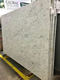 Stone Counters That Look Like Marble (And My Pick!) from Thrifty Decor Chick River White Granite, Granite Kitchen Counters, Laminate Counter, Thrifty Diy, Thrifty Decor Chick, Renovation Budget, Stone Counters, Natural Granite, Carrera Marble