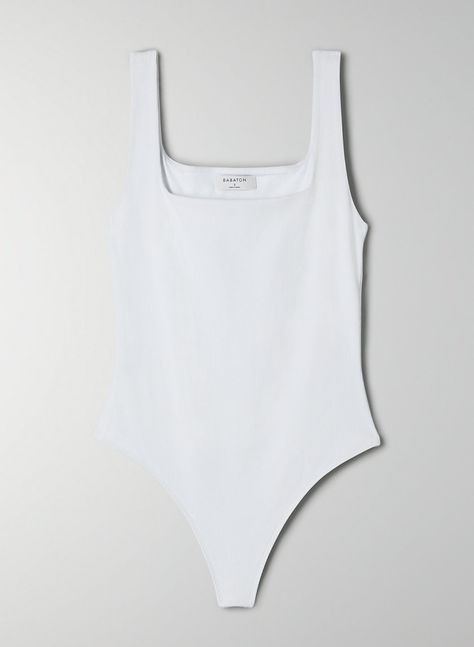 Aritzia White Bodysuit, White Square Neck Bodysuit, Bodysuit Aritzia, Aritzia Bodysuit, Eras Outfit, Slippers Outfit, Stockholm Style, Square Neck Bodysuit, Tank Bodysuit