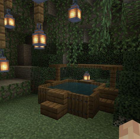 Minecraft Jacuzzi, Minecraft Hot Tub, Case Minecraft, Minecraft Server, Minecraft Furniture, Jacuzzi Outdoor, Minecraft Building, Minecraft Ideas, Minecraft Houses