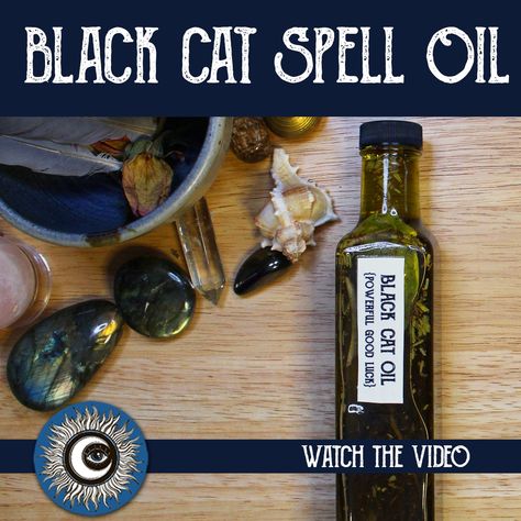 Black Cat Oil Recipe, Cursing Oil Recipe, Luck Oil Recipe, Spell Oil Recipe, Curses Witchcraft, Black Cat Oil, Curses And Hexes, Magical Crafting, Spell Oils