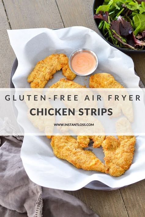 Gluten-Free Air Fryer Chicken Strips Air Fryer Chicken Strips, Instant Loss, Fast Food Diet, Chicken Fingers, Chicken Strips, Quick Weeknight Meals, Eat Real Food, Air Fryer Chicken, Gluten Free Chicken