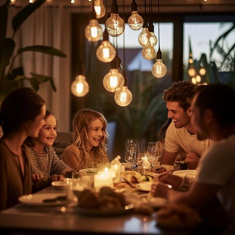 Family #DinnerTime: A #family enjoys a warm, #cozy dinner together under the glow of #stringlights #outdoors. #family #dinner #lights #evening #cozy #aiart #aiphoto #stockcake ⬇️ #Download and 📝 #Prompt 👉 https://stockcake.com/i/family-dinner-time_116634_11604 Family Dinner Photoshoot, Family Dinner Snap, Family Dinner Pictures, Family Cooking Together, Family Having Dinner, Dinner Lights, Xmas Dinner Table, Lights Outdoors, Round Dinner Table