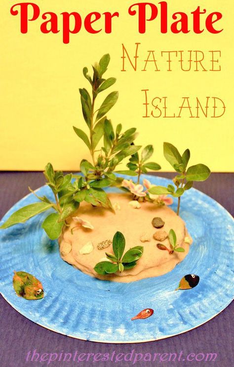 Paper Plate Play Dough Nature Island - This craft combines art, fine motor skills, sensory & nature Dinner Theater, Paper Plate Crafts For Kids, Nature Paper, Island Crafts, Classroom Projects, Paper Plate Crafts, Craft Activity, Plate Crafts, Play Dough