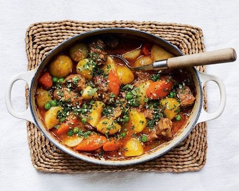 Navarin of lamb with mint gremolata | delicious. magazine Lamb Navarin, Mint Gremolata, Turnip Vegetable, Gremolata Recipe, January Recipes, Lamb Casserole, Lamb Dishes, Delicious Magazine, Pub Food