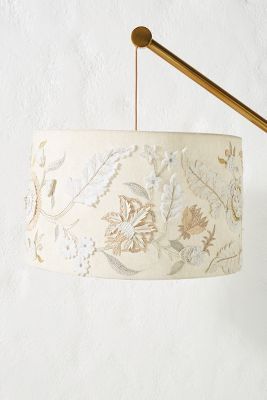 Embroidered Lamp Shade, Anthropologie Lamp, Embroidered Lamp, Spring Lamp, Iron Hardware, Diy Lamp Shade, Unique Lamps, Diy Lamp, Acrylic Sheets