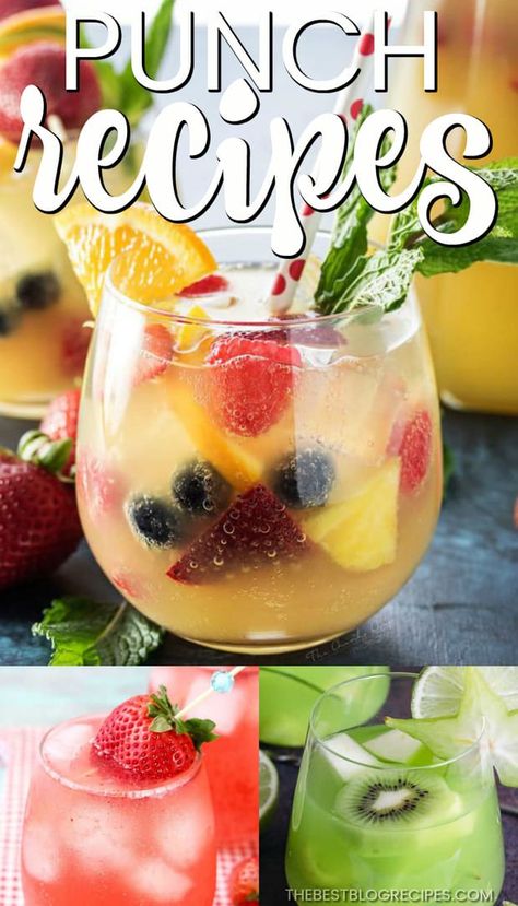 Summertime Punch Recipes Summertime Punch, Alcohol Punch, Summer Punch Recipes, Fruit Punch Recipe, Summer Punch, Wedding Food Drink, Punch Drinks, Summertime Drinks, Smoothie Drink Recipes