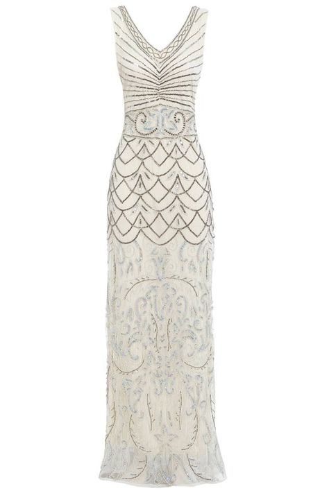 Eva Off White Beaded Flapper Dress 1920s Gatsby Inspired Gatsby Inspired Dress, Art Deco Bride, Gatsby Wedding Dress, 1920s Wedding Dress, Beaded Flapper Dress, Great Gatsby Dresses, Embellished Wedding Dress, Vintage Style Wedding Dresses, 1920s Wedding