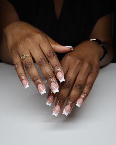 Classy french tip for my classy girls✨ . . . #briellenailedit #apresgelx #nailsofinstagram #nailartist #gelxnails #frenchtipnails #gelxed #nailfashion #nailsdid #nailsoftheday #gelxtension #gelxd French Tip Black Women, Unique French Tip Nails, Classy French Tip, Classy Girl, Dream Nails, French Tip Nails, Black Nails, Nail Artist, Almond Nails