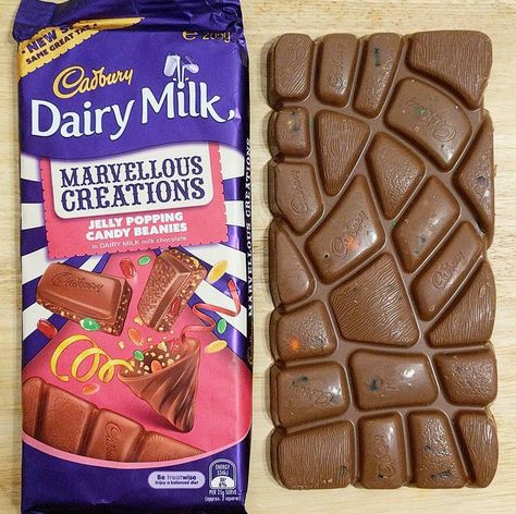 Cadbury Marvellous Creations Jelly Poppin Candy Beanies Bar Marvelous Creations Cadbury, Marvellous Creations Chocolate, Cadbury Marvellous Creations, Poppin Candy, Marvellous Creations, Cadbury Chocolate Bars, Cadbury World, Dairy Milk Chocolate, 13th Birthday Parties