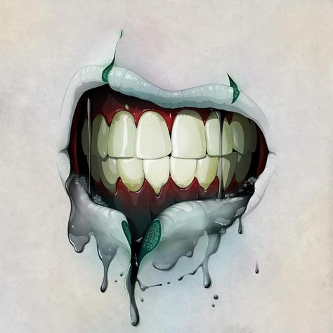 zombie teeth Zombie Style, Dental Art, Desenho Tattoo, Art Et Illustration, Art And Illustration, Zombie Apocalypse, Art Plastique, Dark Art, Art Digital